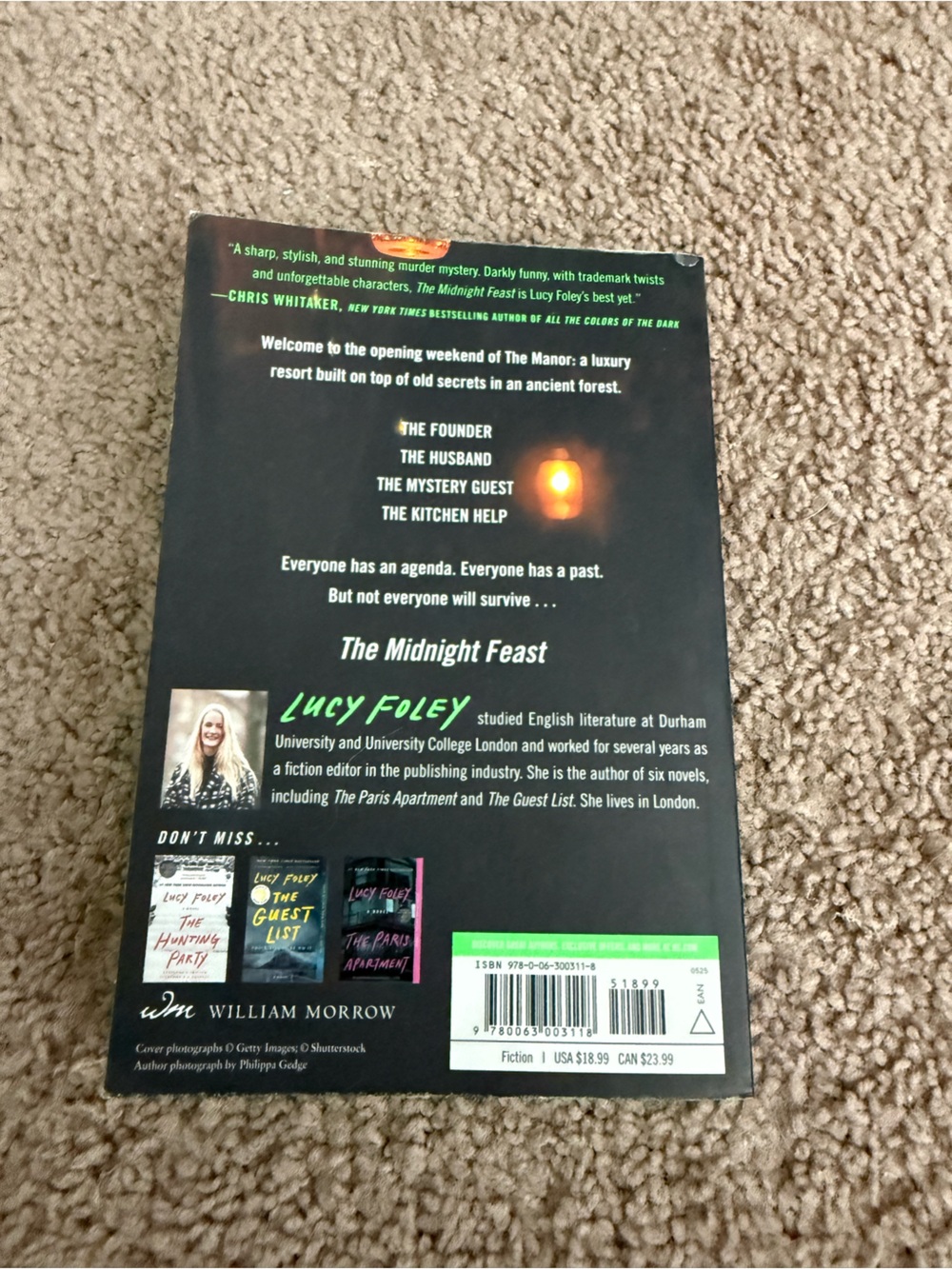 Lucy Foley The Midnight Guest Paperback - Black & Green Cover